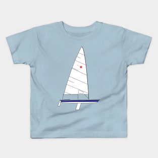 Laser Sailboat - Blue Kids T-Shirt